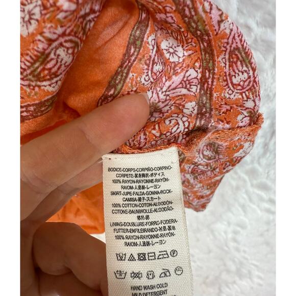 Free People Katie Crochet Mini Dress Red Pink Knit Orange Bandana Skirt Boho XS - Picture 9 of 16